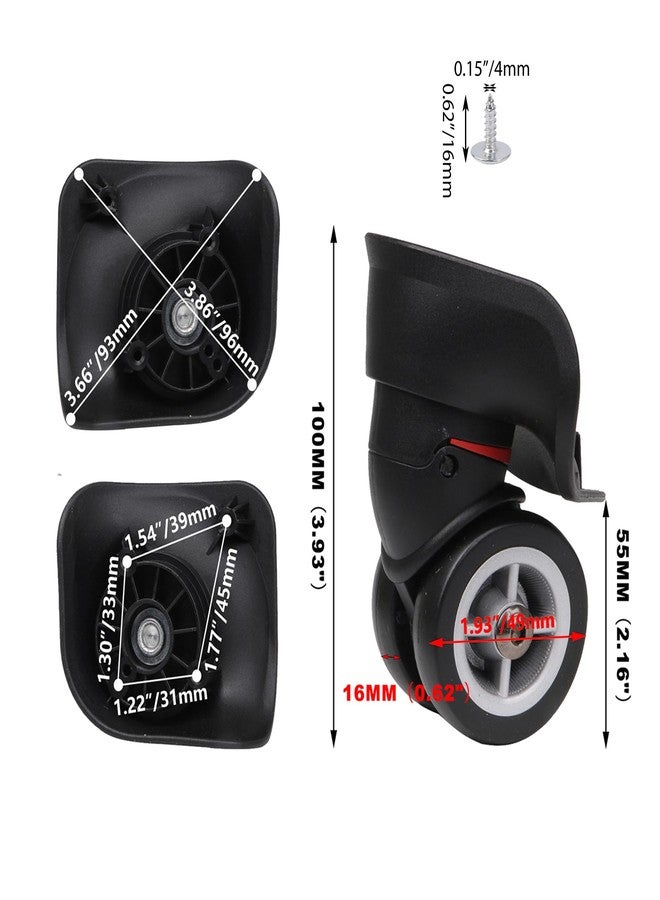 logyues Universal Swivel Wheel Left（Small） Suitcase Wheel (1L) 115W Series W042 Wheel Replacement Black - Image 5